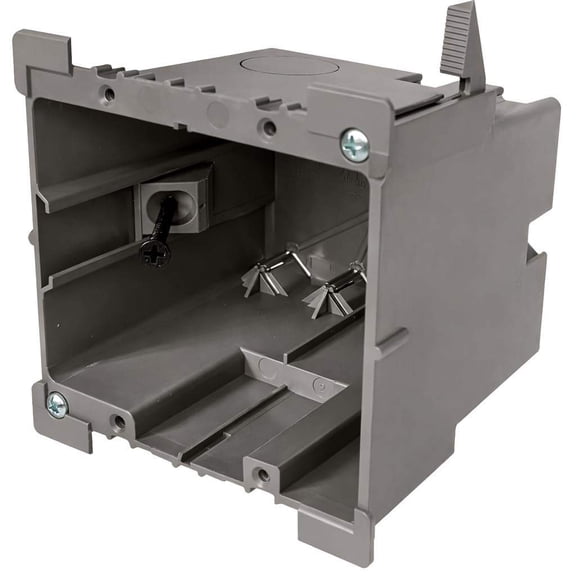 Two Gang Retrofit Wall Box Old Work Electrical Box for Stud or No-Stud Mount | 1-1/2" Toggle Depth | Switch, Outlet, or Smart Device Mount | 10-Pack