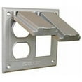 thumbnail image 1 of Two Gang Weatherproof Covers - 1GFCI And 1Duplex Receptacle Gray, 1 of 1