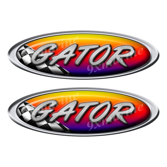 Two Gator 50s Racing Oval Stickers