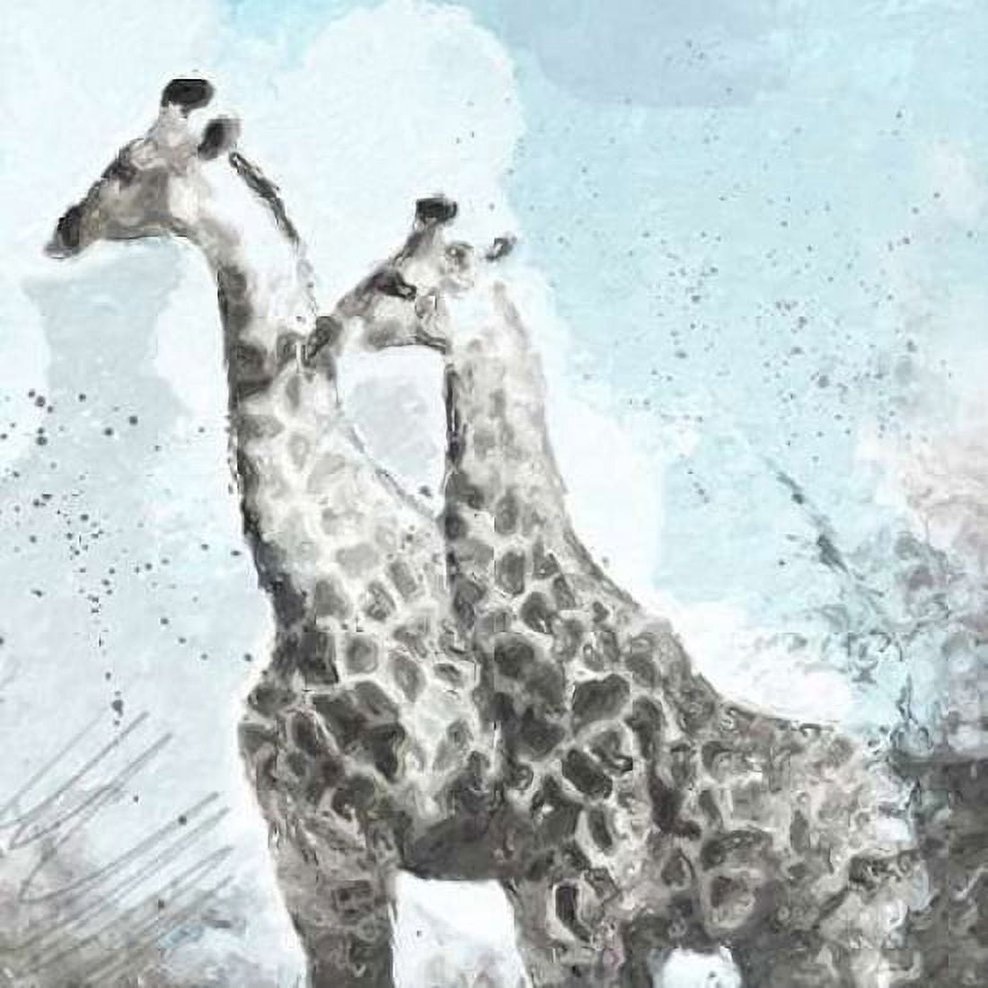 Two Giraffes Canvas Art - Linda Woods (24 x 24)