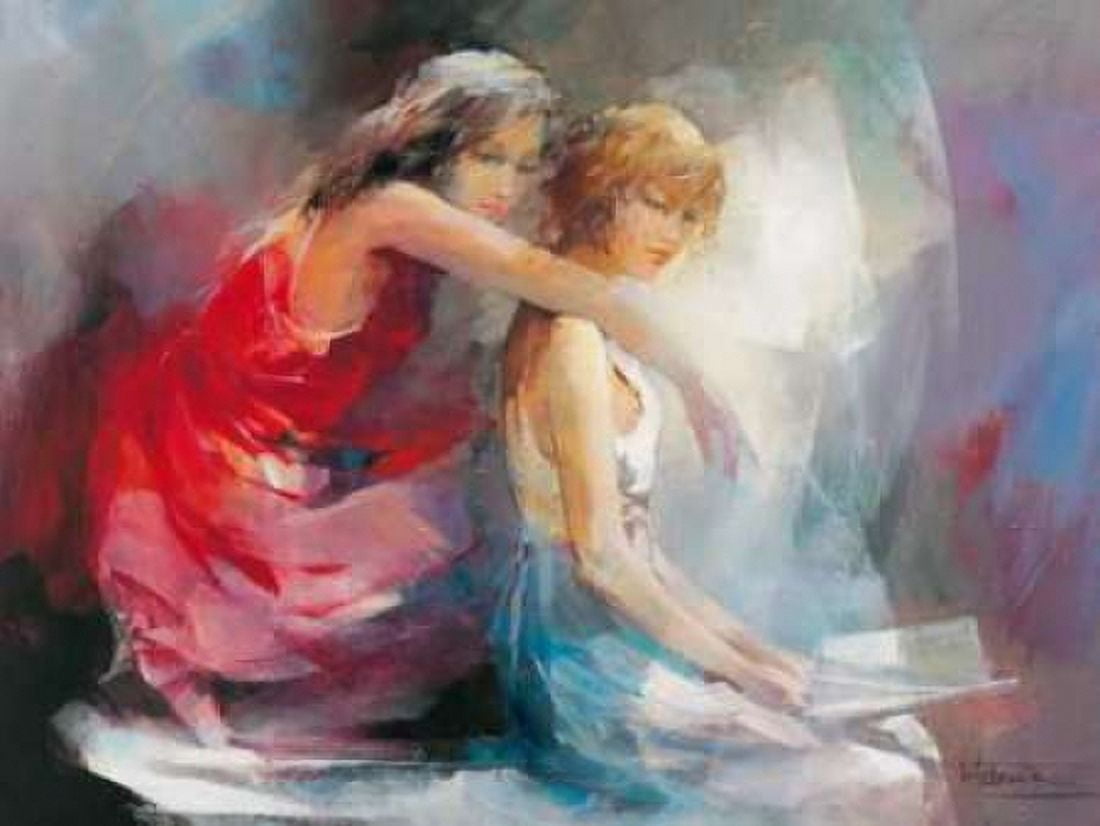 Two Girl friends II Canvas Art - Willem Haenraets (22 x 28)