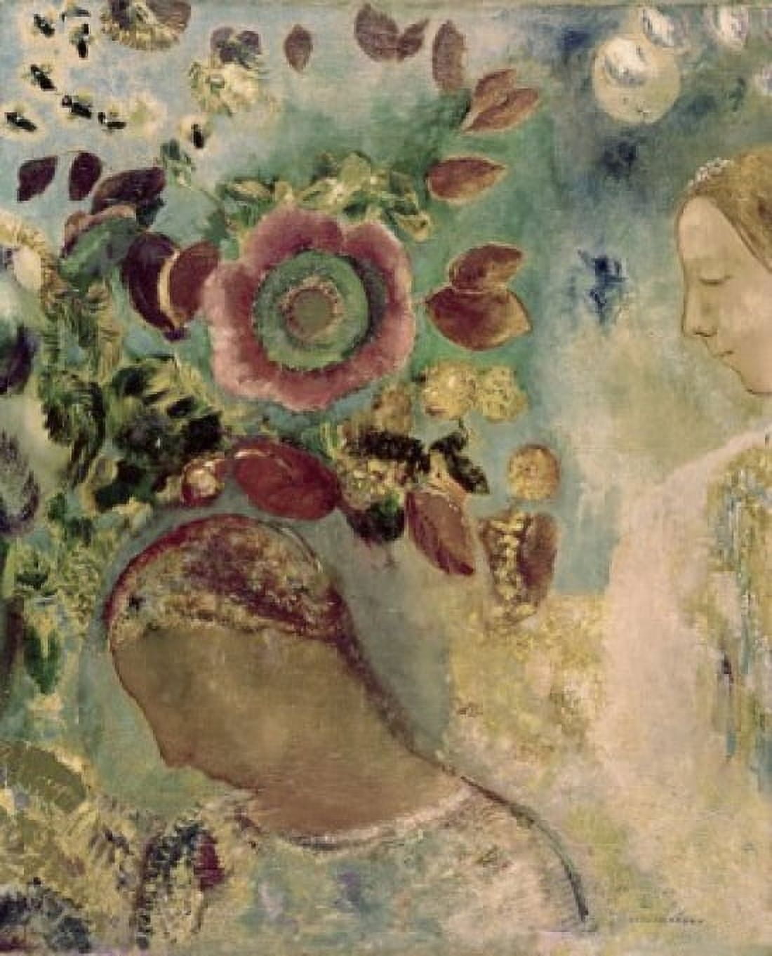 Two Girls Among the Flowers ca 1905-12 Odilon Redon (1840-1916 French) Oil on canvas Museum of Fine Arts Houston Texas USA Canvas Art - Odilon Redon (18 x 24)