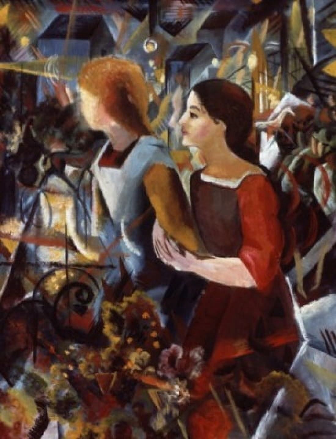 Two Girls August Macke (1887-1914 German) Stadel Museum Frankfurt Germany Canvas Art - August Macke (24 x 36)