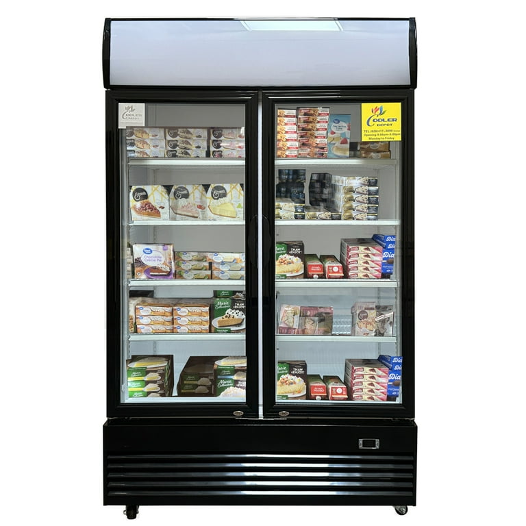 Two Glass Door Commercial Merchandiser Beverage Cooler Refrigerator LG1000BF
