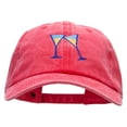 thumbnail image 1 of Two Glasses of Wine Embroidered Unstructured Pigment Dyed Cotton Cap - Red OSFM, 1 of 5