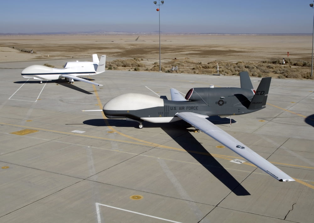 Two Global Hawks parked on a ramp Canvas Art - Stocktrek Images (33 x 24)