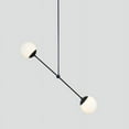 thumbnail image 1 of Two Globe Brass Linear Pendant Light Fixture Stilnovo Style Brass Sputnik Chandelier Ceiling Pendant, 1 of 5