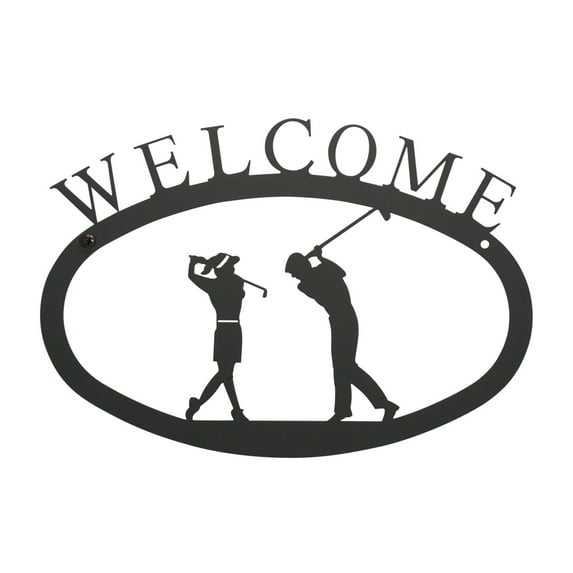 Two Golfers - Welcome Sign Small
