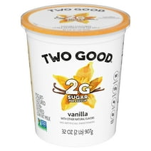 Two Good Lower Sugar Vanilla Flavored Low Fat Greek Yogurt Cultured Product, 32 oz Tub