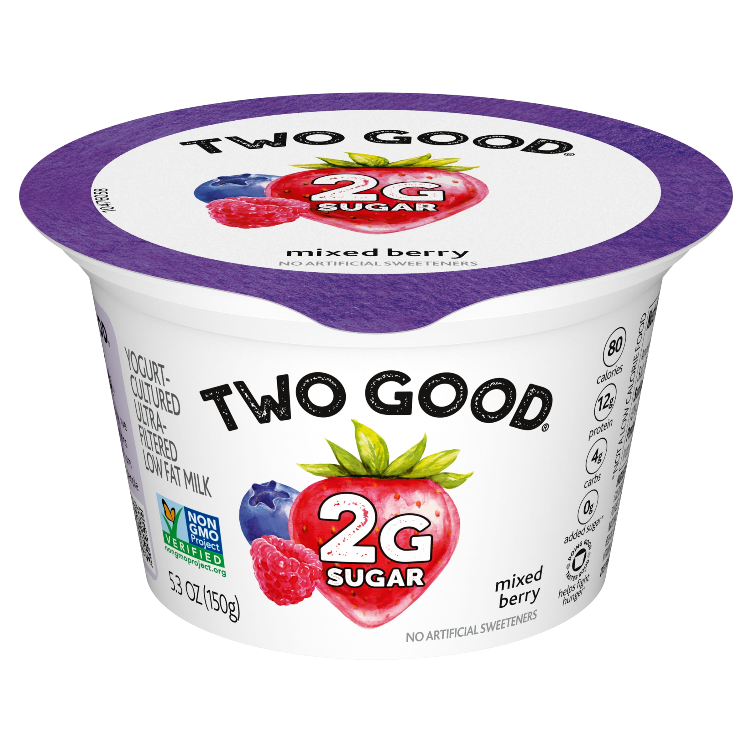 Two Good Mixed Berry Flavored Lower Sugar, Low Fat Greek Yogurt