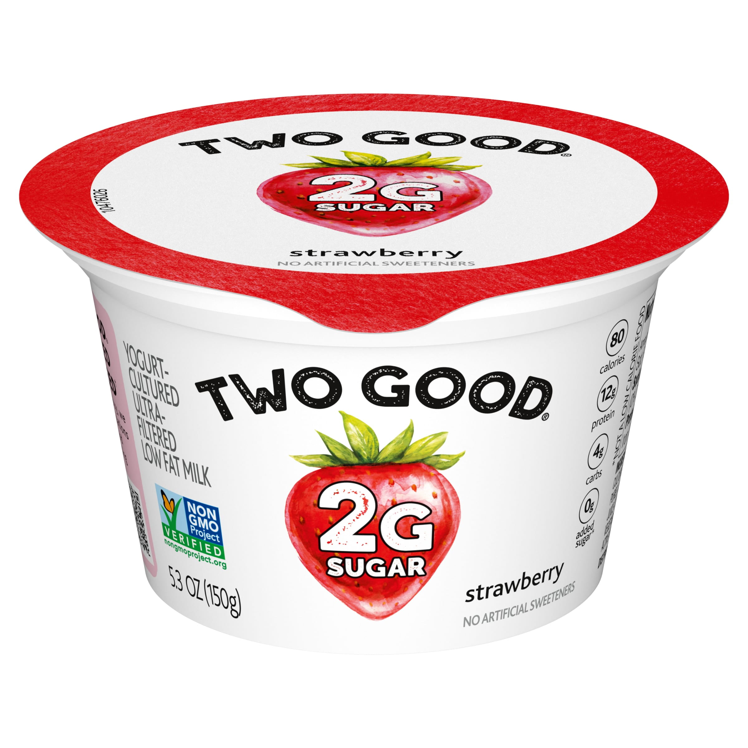 Two Good Lower Sugar Strawberry Flavored Low Fat Greek Yogurt Cultured