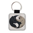 thumbnail image 1 of Two Gorillas Yin Yang Faux Leather Square Keychain, 1 of 7