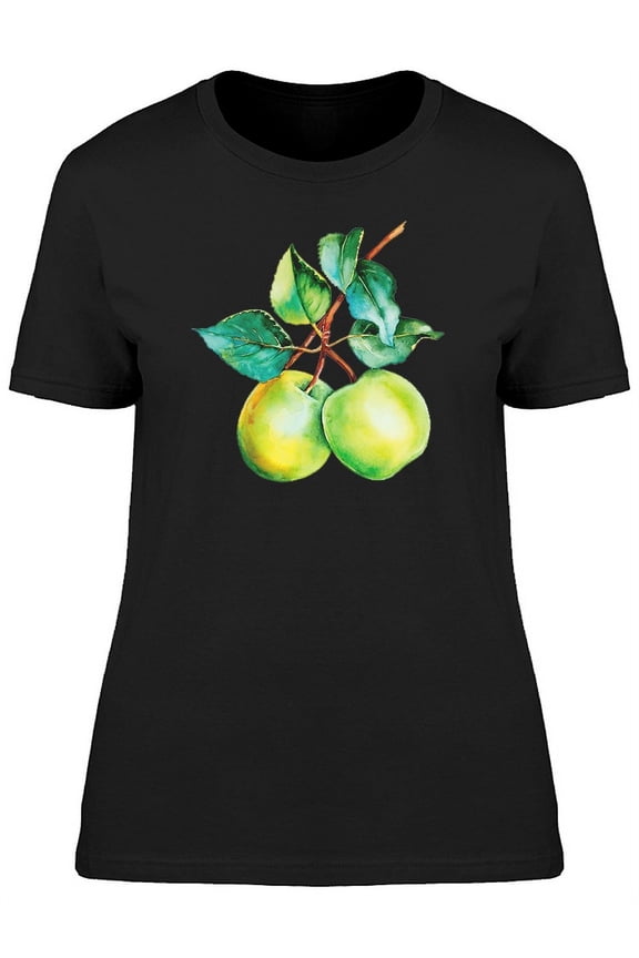 Two Green Apples On Branch Tee Women's -Image by Shutterstock