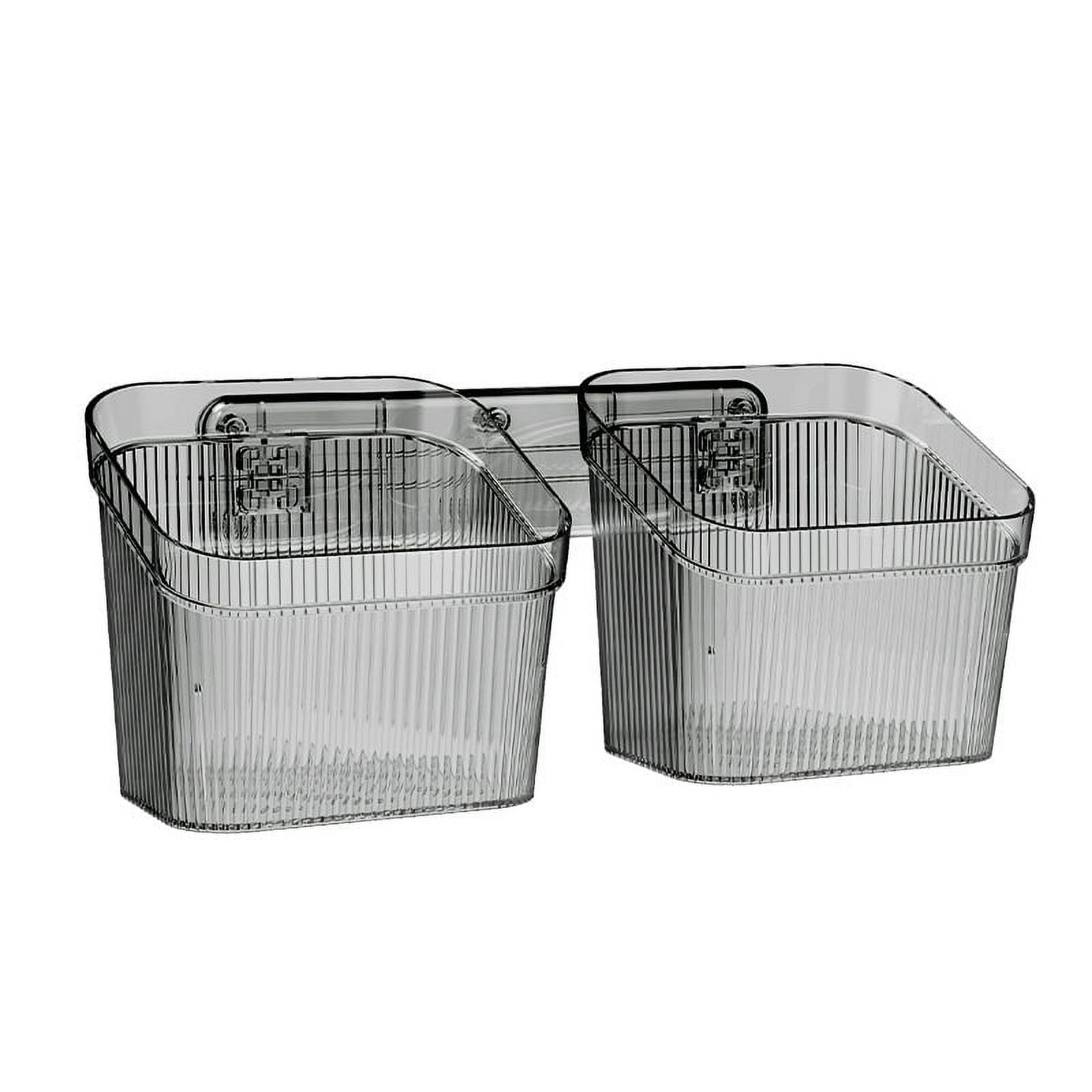 Two Grid Garlic Container 1Pcs, Wall-Mounted Gray Dustproof Ginger ...