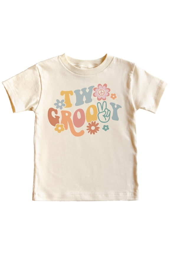 Two Groovy Daisy Adorable 2nd Birthday Shirt for Baby Toddler Girl Second Birthday Outfit Natural Shirt 2T