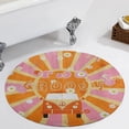 thumbnail image 1 of Two Groovy Round Carpet Circle Rug Outdoor Patio Area Rug Washable Large Area Rugs Hallway Room Decor Fitness Mats, 1 of 8