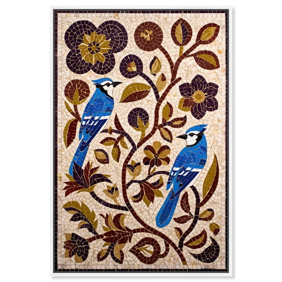 Two Guardians Canvas Print Botanical Wall Decor by Art Remedy, White Frame, 36 x 54