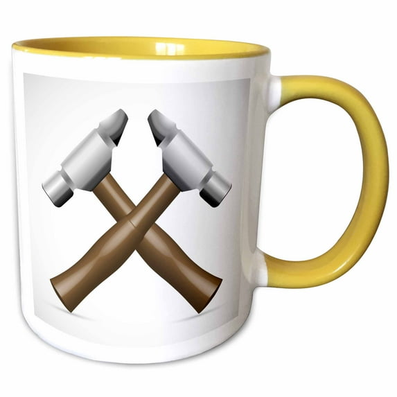 3drose, Two Hammers, 11oz Two-tone Yellow Mug