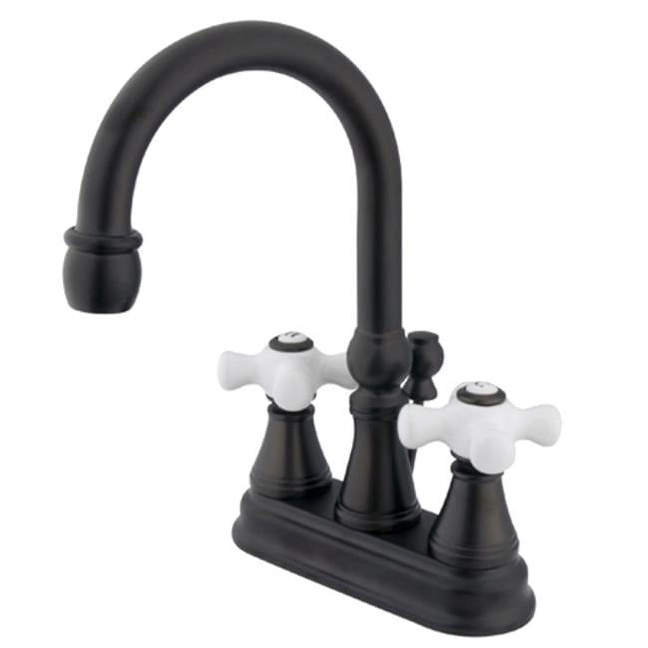 Oil Rubbed Bronze Double Cross Handle Bathroom Faucet
