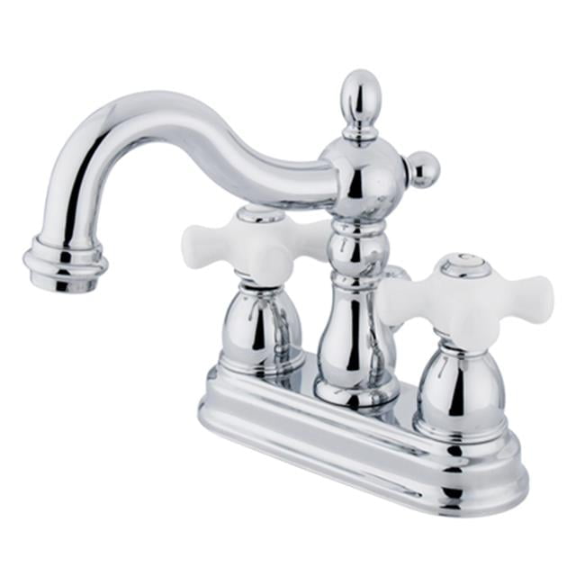 Polished Chrome Victorian Style Double Handle Bathroom Faucet