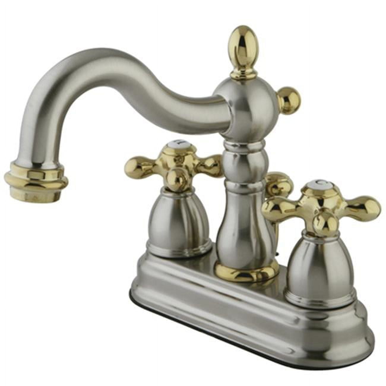 Elegant Heritage Dual-Handle Brushed Nickel Bathroom Faucet