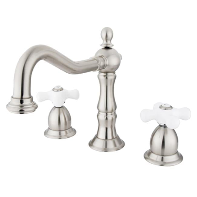 Elegant Heritage Brushed Nickel 8-inch Widespread Bathroom Faucet