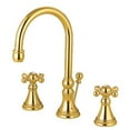 thumbnail image 1 of Two Handle 8 in. to 16 in. Widespread Lavatory Faucet with Brass Pop-up - Polished Brass, 1 of 1