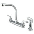 thumbnail image 1 of Two Handle High Arch Kitchen Faucet With Sprayer - Polished Chrome Finish, 1 of 1