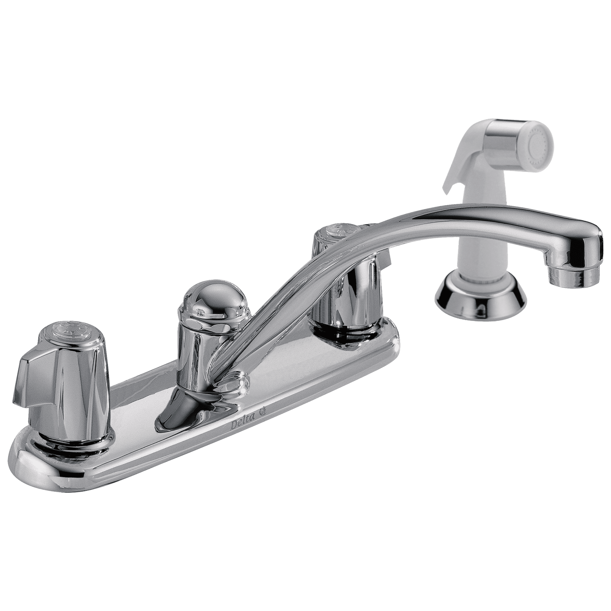 Two Handle Kitchen Faucet with Spray in Chrome 2400LF