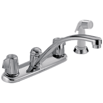 Two Handle Kitchen Faucet with Spray in Chrome 2400LF