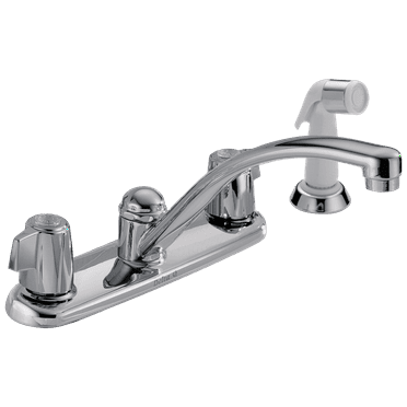 Two Handle Kitchen Faucet with Spray in Chrome 2400LF