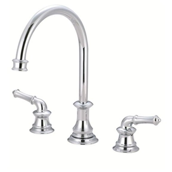 Two Handle Kitchen Widespread Faucet, Polished Chrome