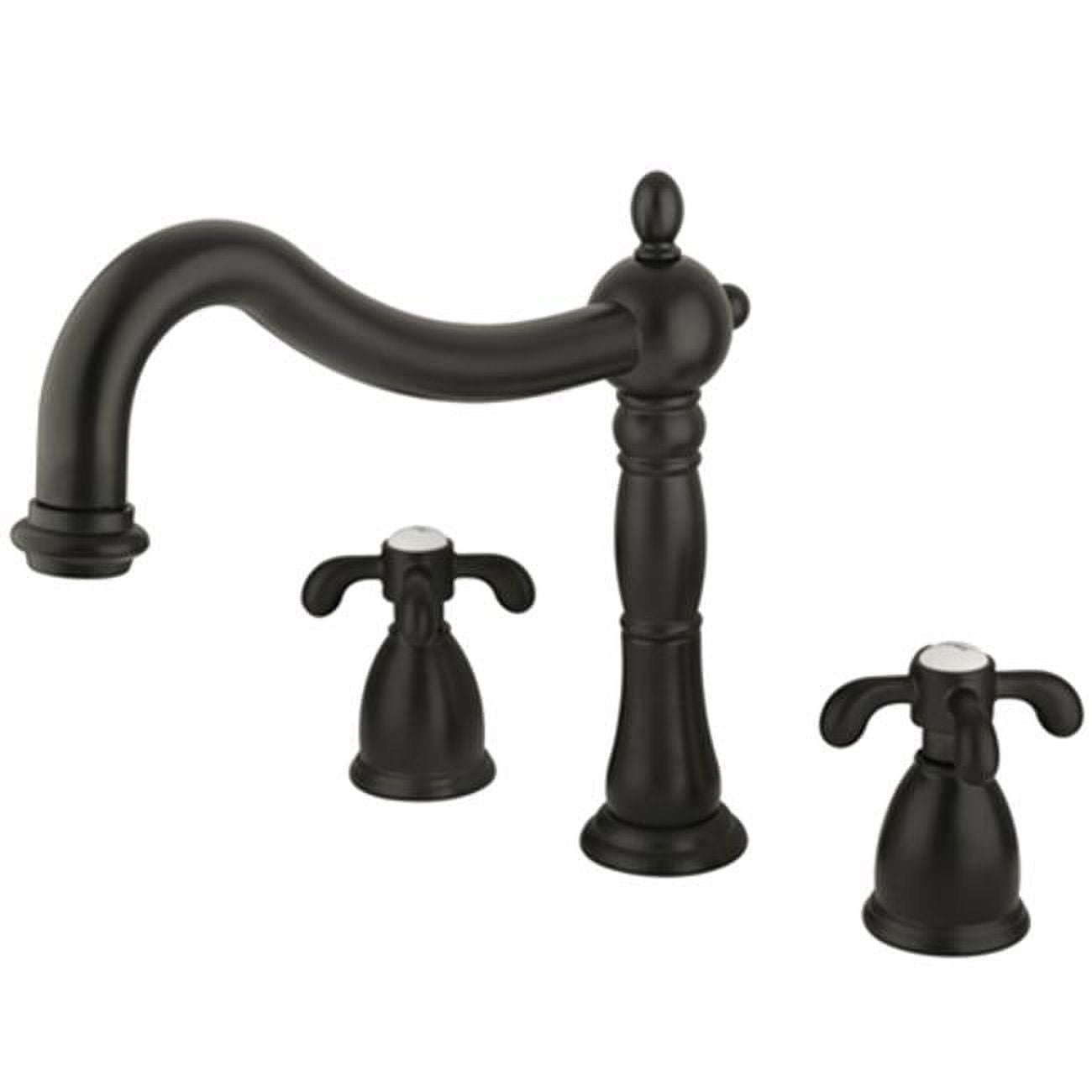 Oil Rubbed Bronze Double Handle Roman Tub Faucet