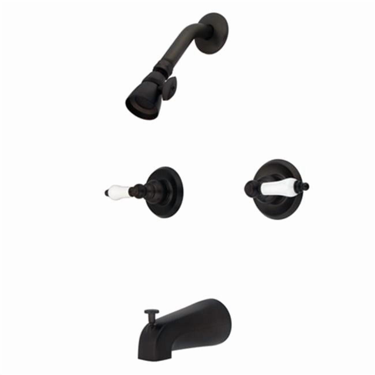 Two Handle Tub & Shower Faucet with Decor Lever Handle, Oil Rubbed Bronze