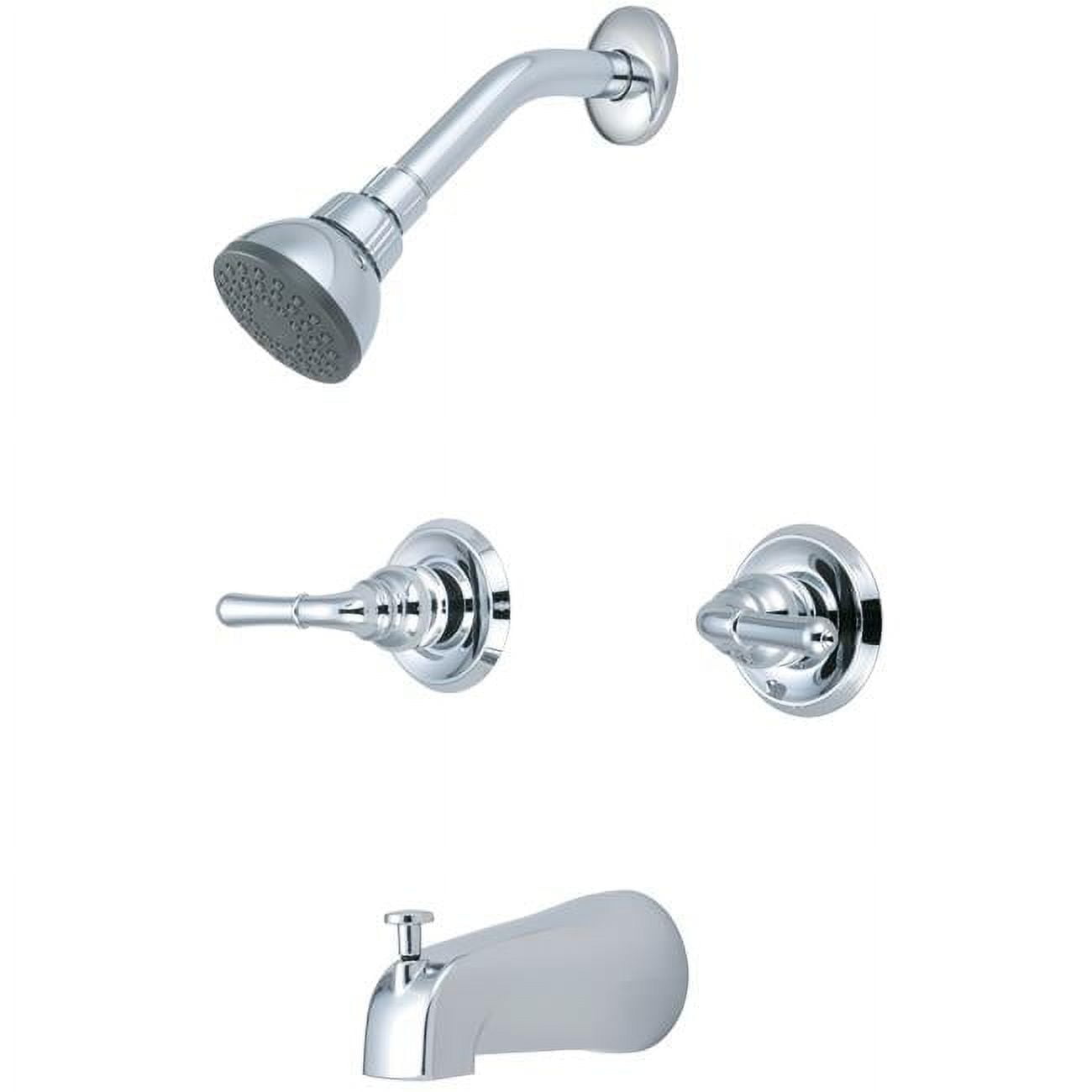 Olympia Two Handle Tub & Shower Set - Chrome, Diverter Bathtub ...