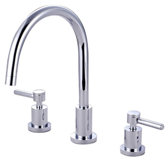 Two Handle Widespread Kitchen Faucet - Polished Chrome Finish