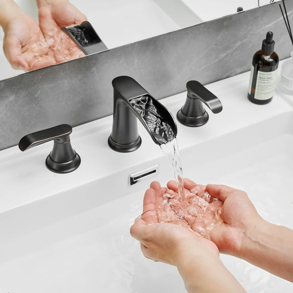 Two Handle Widespread Waterfall Faucet