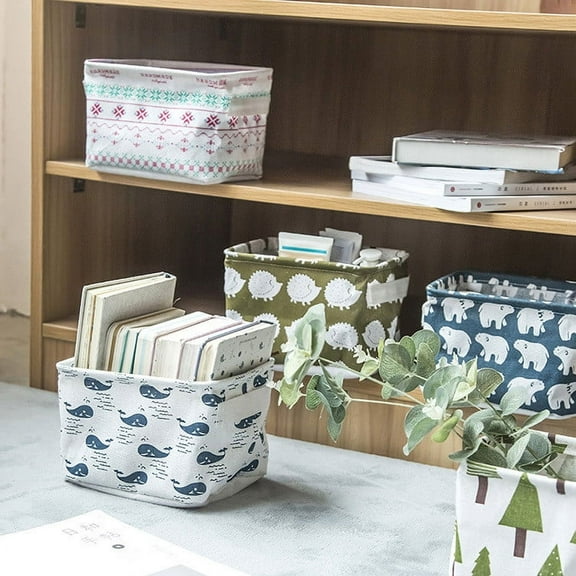 Two Handles Cotton And Linen Desktop Storage Box Storage Basket Water Proof Clutter Storage Box Lightweight And Durable. With Lining, Easy To Clean Organizing Box Clutter Box