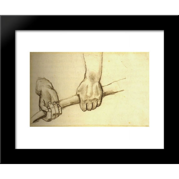 Two Hands with a Stick 20x24 Framed Art Print by Vincent van Gogh