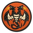thumbnail image 1 of Two Headed Dragon Drake Wyvern Applique Multi-Color Embroidered Iron-On Patch - 2.0 Inch Mini, 1 of 5