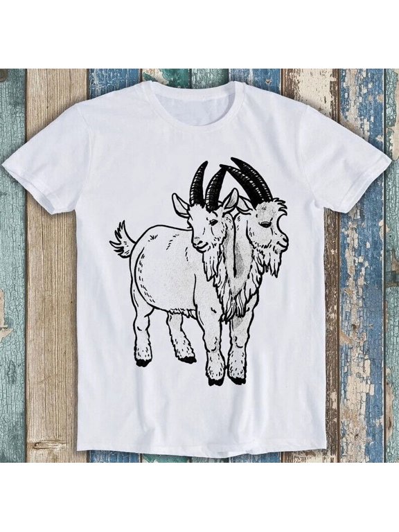 Two Headed Goat Weird Unusual Oddities Freak Show Funny Gift Tee T Shirt M1605
