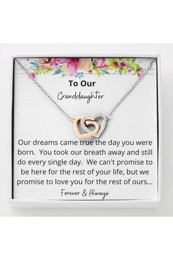 Two Hearts Forever and Always Necklace Mom, necklace For Wife, Mother's Day, Multi Interlocking Heart Necklace