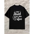 thumbnail image 1 of Two Hearts Love Men black Spring and summer outdoor loungewear Basic Unisex Shirt Cotton tshirts Unique Design Unisex Shirt Graphic tshirts Basic Unisex Shirt Graphic tshirts, 1 of 7