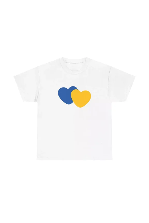 Two Hearts Ukraine Colors T-Shirt