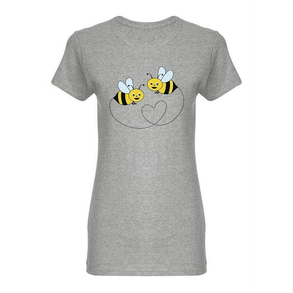 Two Honey Bees And Heart T-Shirt Women -Image by Shutterstock, Female XX-Large