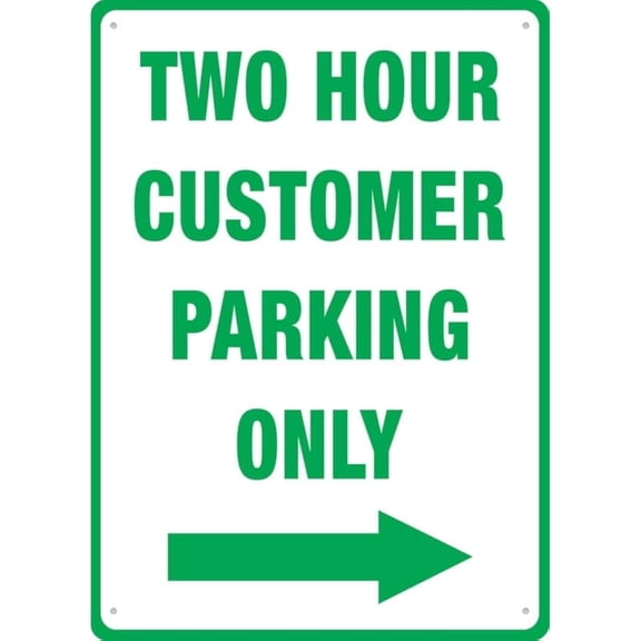 Two Hour Customer Parking Only Right Arrow Sign Outdoor Metal Sign - 12 X 8 Metal Signs For Business, Workplace, Office, Home, Delivery Signs, Road Signs, Garden Signs ,8×12 inch