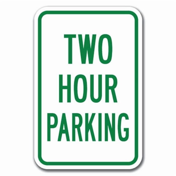 SignMission A-1218 Limited Time - Two Hour Pk 12 x 18 in. Two Hour Parking Heavy Gauge Aluminum Sign