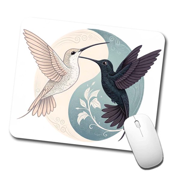 Two Hummingbirds Yin Yang Mouse Pad Low Profile Gaming Mat
