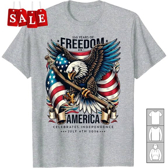 Two Hundred Fifty Years America Independent Anniversary Flag Parade T-shirt