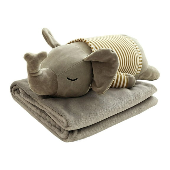 Two In One Cartoon Animal Pillow With Built In Blanket Dual Purpose Office Car Nap Blanket Winter Thickened Sofa Pillow With Dual Functions